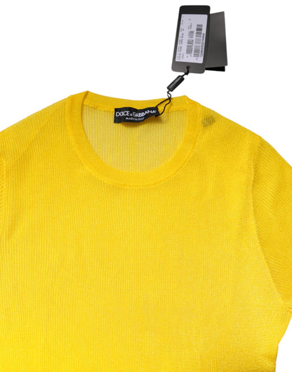 Dolce & Gabbana Yellow Polyester Women Pullover Top Sweater