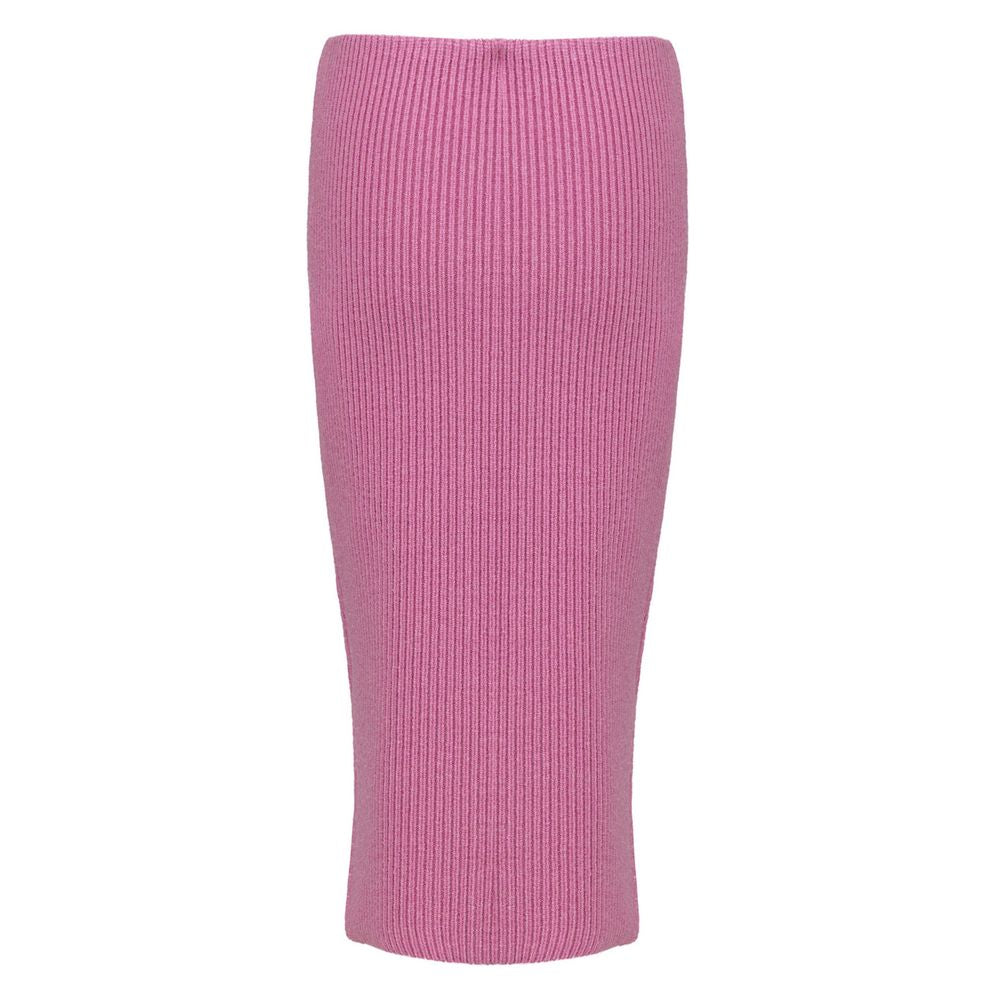 Tom Ford Pink Wool Midi Skirt