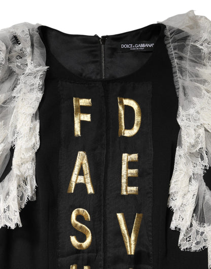 Dolce & Gabbana Black Fashion Devotion Embellish Mini Dress