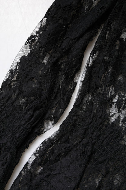 Dolce & Gabbana Black Cotton Floral Lace Women Blouse Top