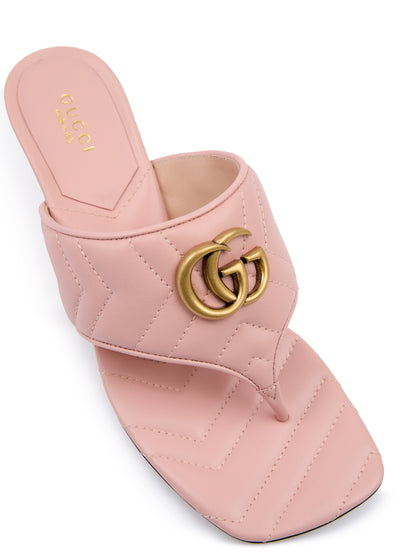Gucci Mystic Pink Nappa Charlotte Leather Sandals