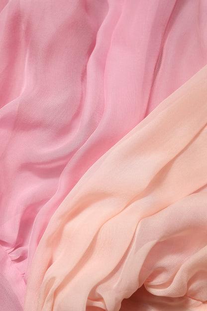 Dolce &amp; Gabbana Top blusa rosa con scollo a V profondo e maniche lunghe