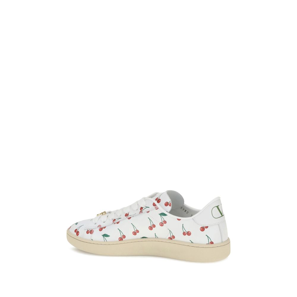 Valentino Garavani White Calf Leather Bos Taurus Low Top Sneakers