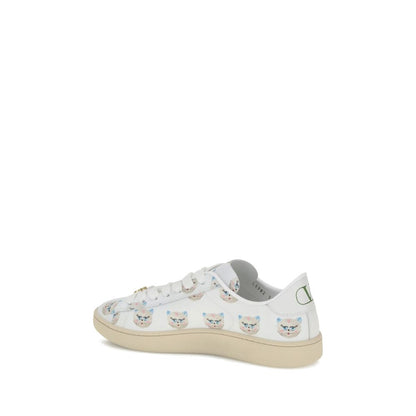 Valentino Garavani White Calf Leather Bos Taurus Low Top Sneakers