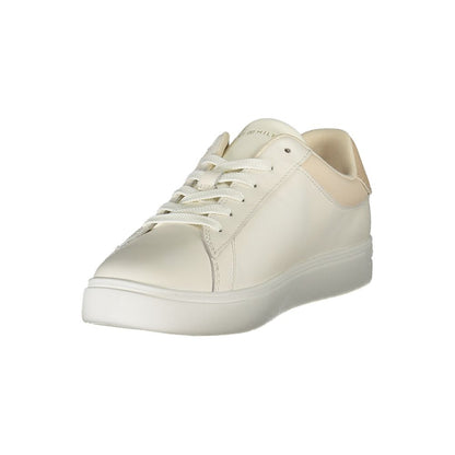 Tommy Hilfiger Beige Leather Women Sneaker