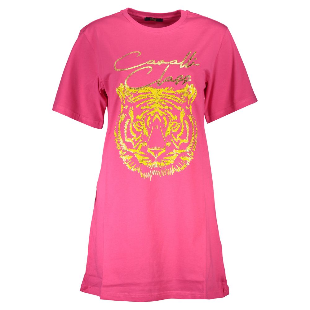 Cavalli Class Pink Cotton Women T-Shirt