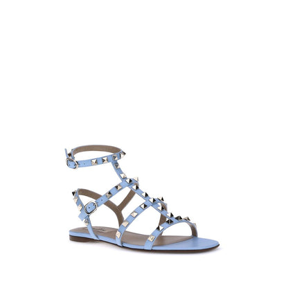 Valentino Garavani Light Blue Calf Leather Bos Taurus Sandals