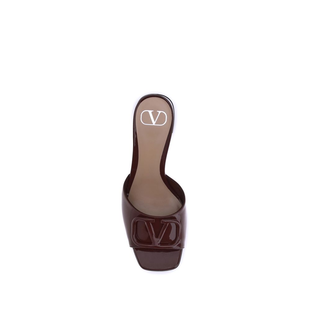 Valentino Garavani Bordeaux Calf Leather Bos Taurus Sandals