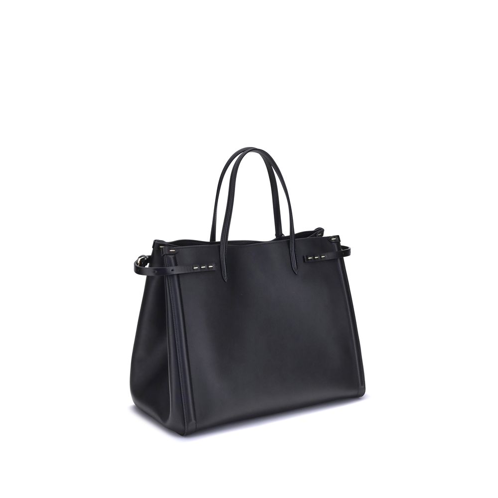 Valentino Garavani Black Calf Leather Bos Taurus Shoulder Bag