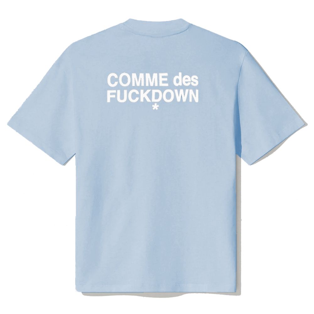 Comme Des Fuckdown Blue Cotton Women T-Shirt