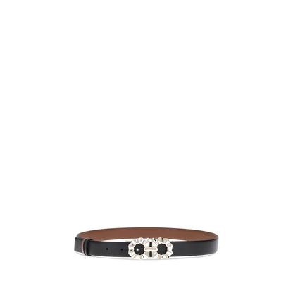 Ferragamo Black Calf Leather Bos Taurus Regular Belt