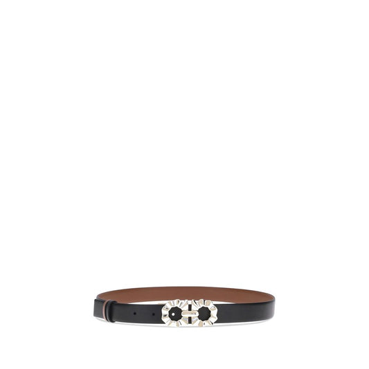 Ferragamo Black Calf Leather Bos Taurus Regular Belt