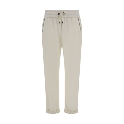 Brunello Cucinelli White Cotton Casual Pants