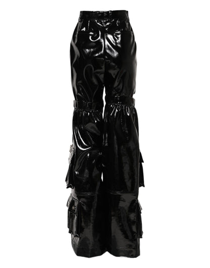 Dolce & Gabbana Black High Waist Cargo Bootcut Pants