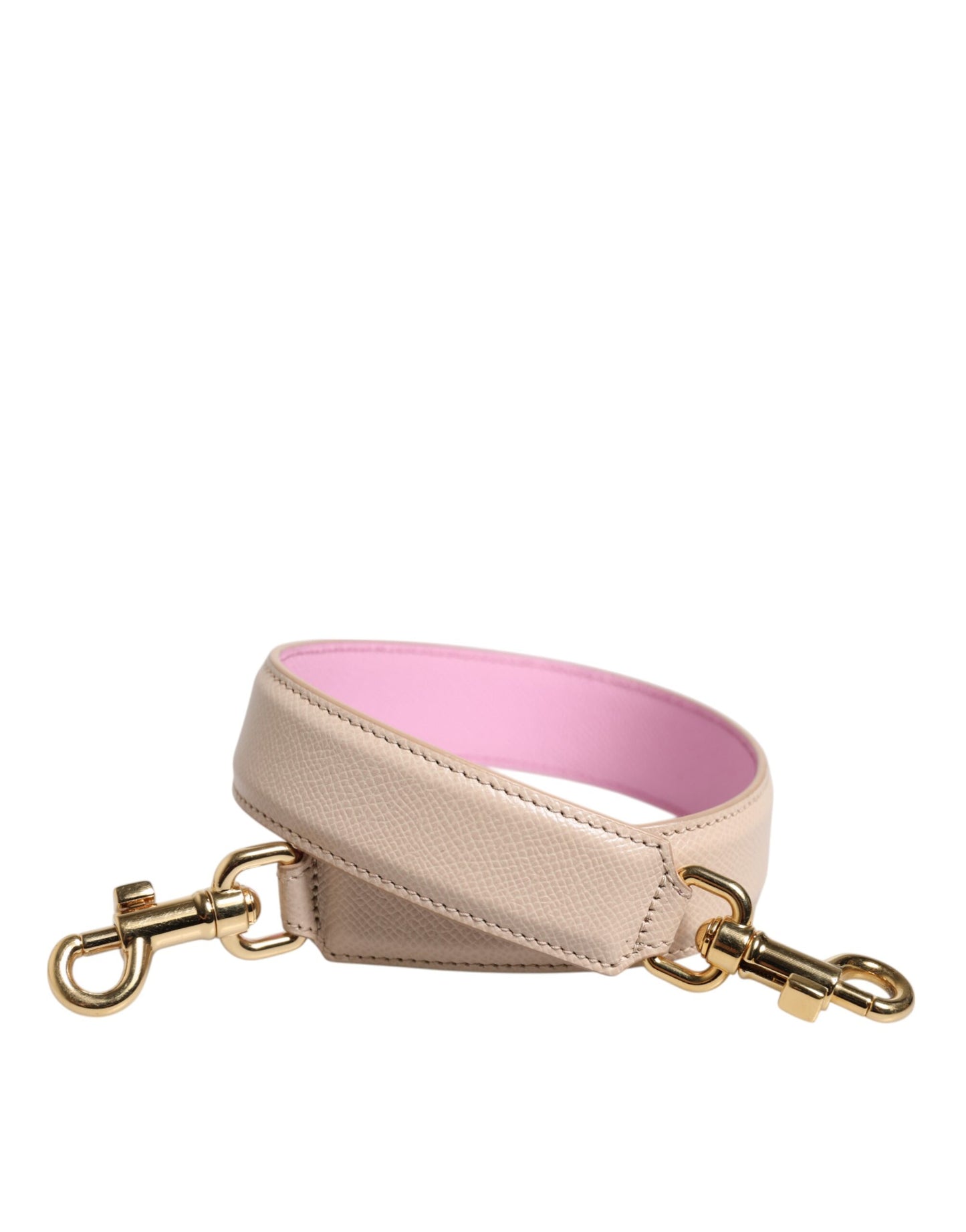 Tracolla per borsa in pelle beige e rosa Dolce &amp; Gabbana