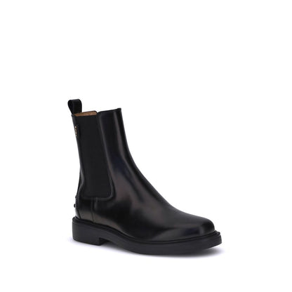 Tod's Black Calf Leather Bos Taurus Chelsea Boots