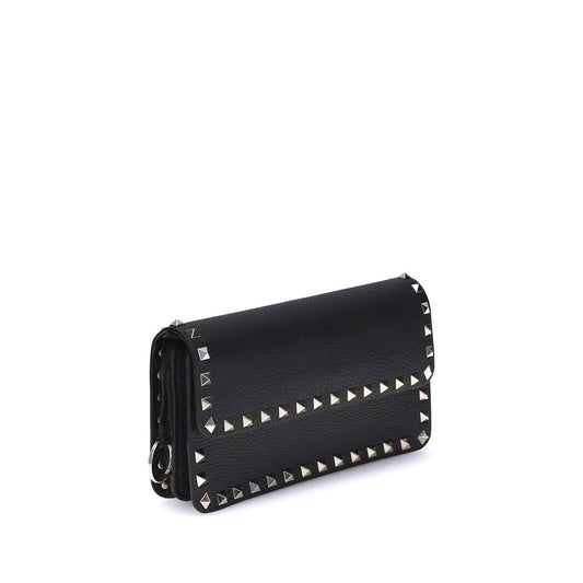 Valentino Garavani Black Calf Leather Bos Taurus Clutch Bag
