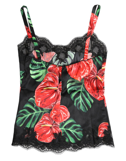 Dolce & Gabbana Multicolor Floral Silk Tank Lingerie Underwear