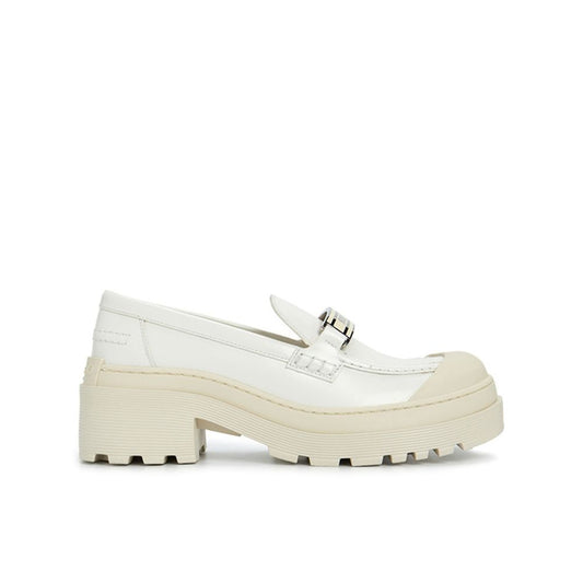 Dior White Calfskin Platform Loafers