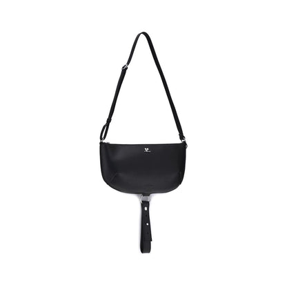 Courrèges Black Calf Leather Bos Taurus Shoulder Bag