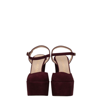 Stuart Weitzman Red Leather Platform Sandals