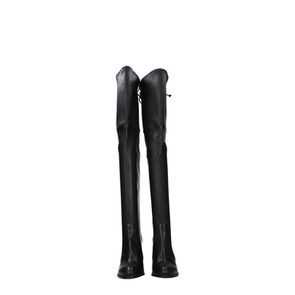 Stuart Weitzman Black Leather Over The Knee