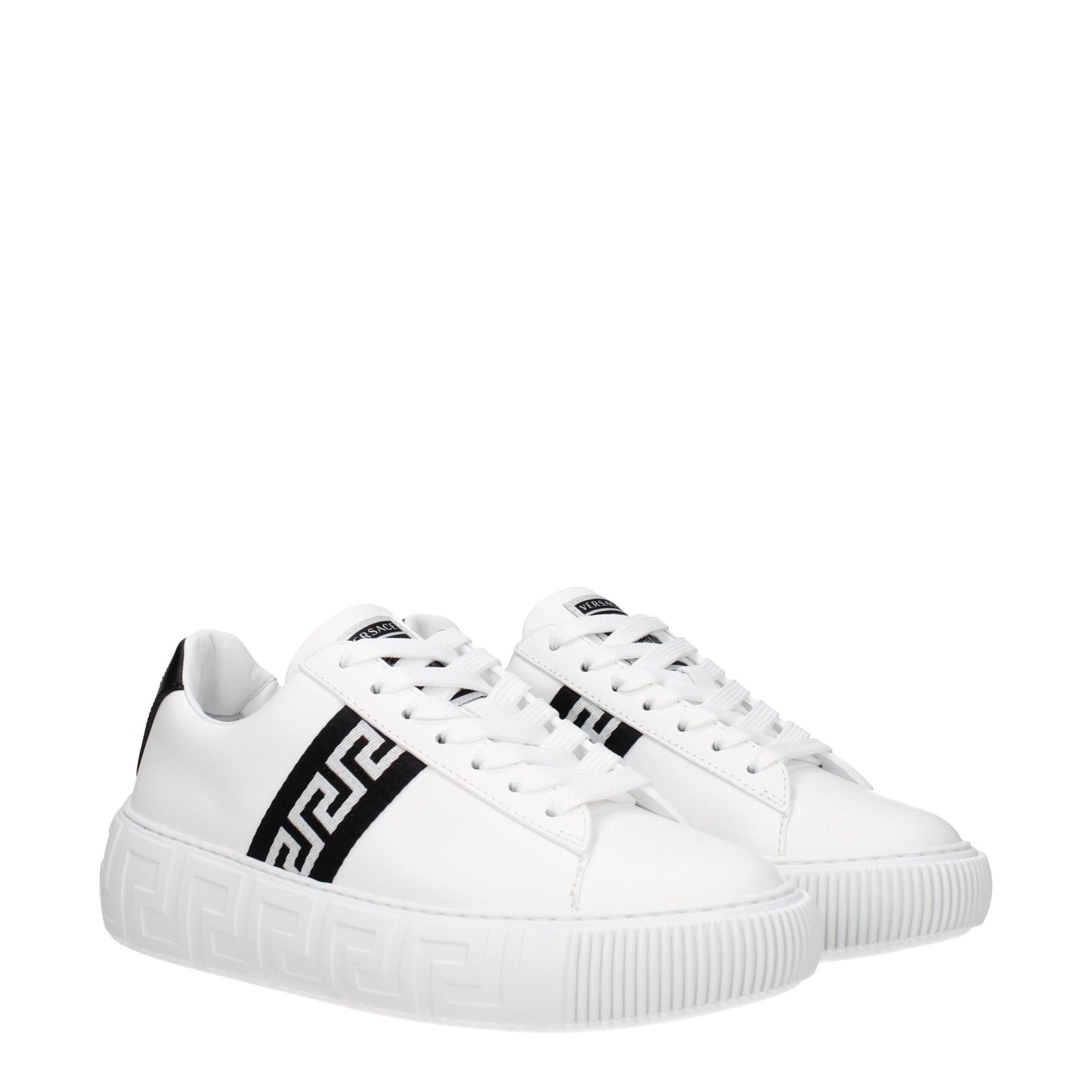 Versace White Leather Low Top Sneakers
