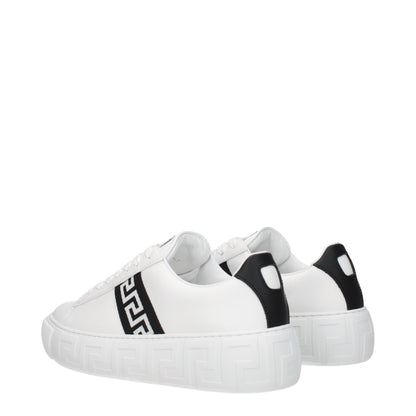 Versace White Leather Low Top Sneakers