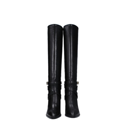 Celine Black Leather High Heel Boots