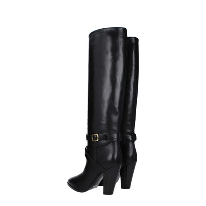 Celine Black Leather High Heel Boots