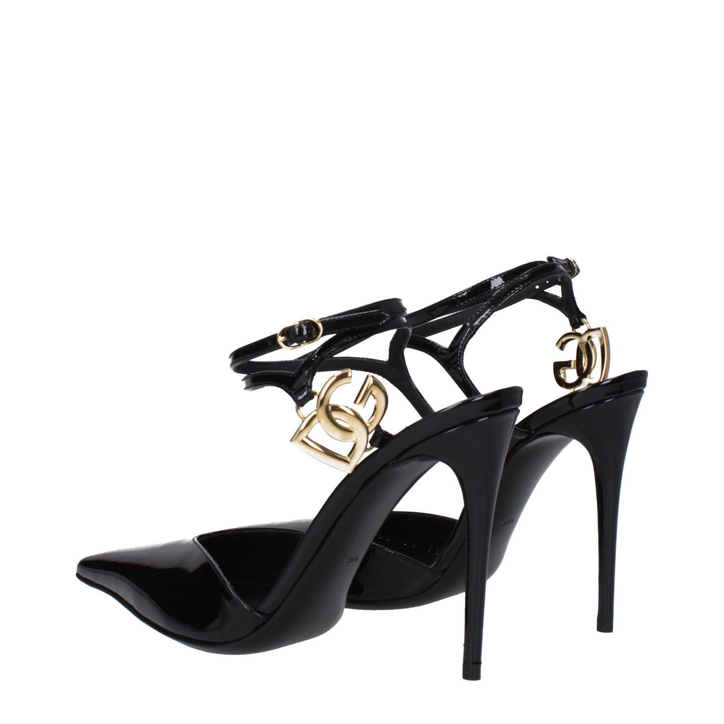 Dolce & Gabbana Black Leather Stiletto Heels Sandals