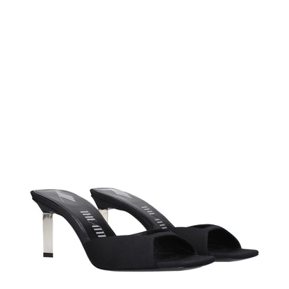 The Attico Black Satin Stiletto Heel Sandals