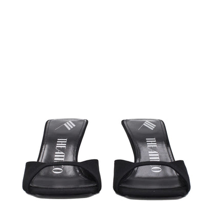 The Attico Black Satin Stiletto Heel Sandals