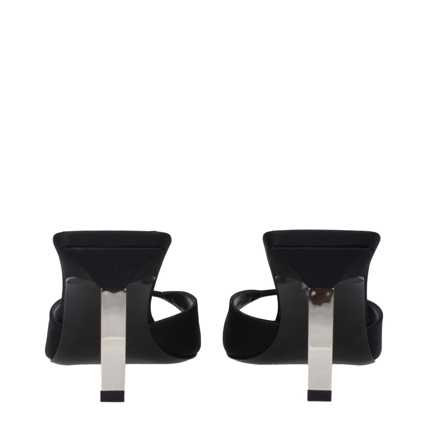 The Attico Black Satin Stiletto Heel Sandals