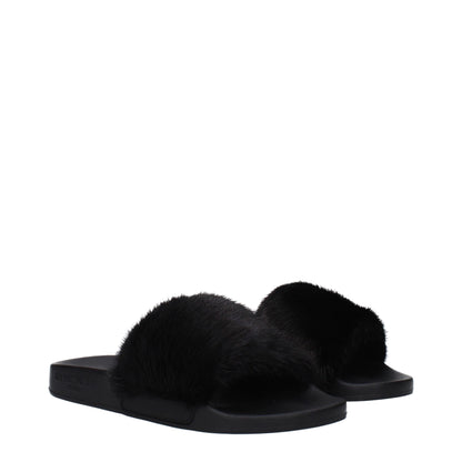 Givenchy Black Cotton Slippers