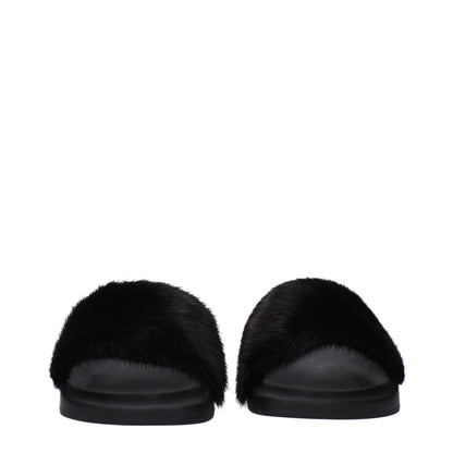 Givenchy Black Cotton Slippers