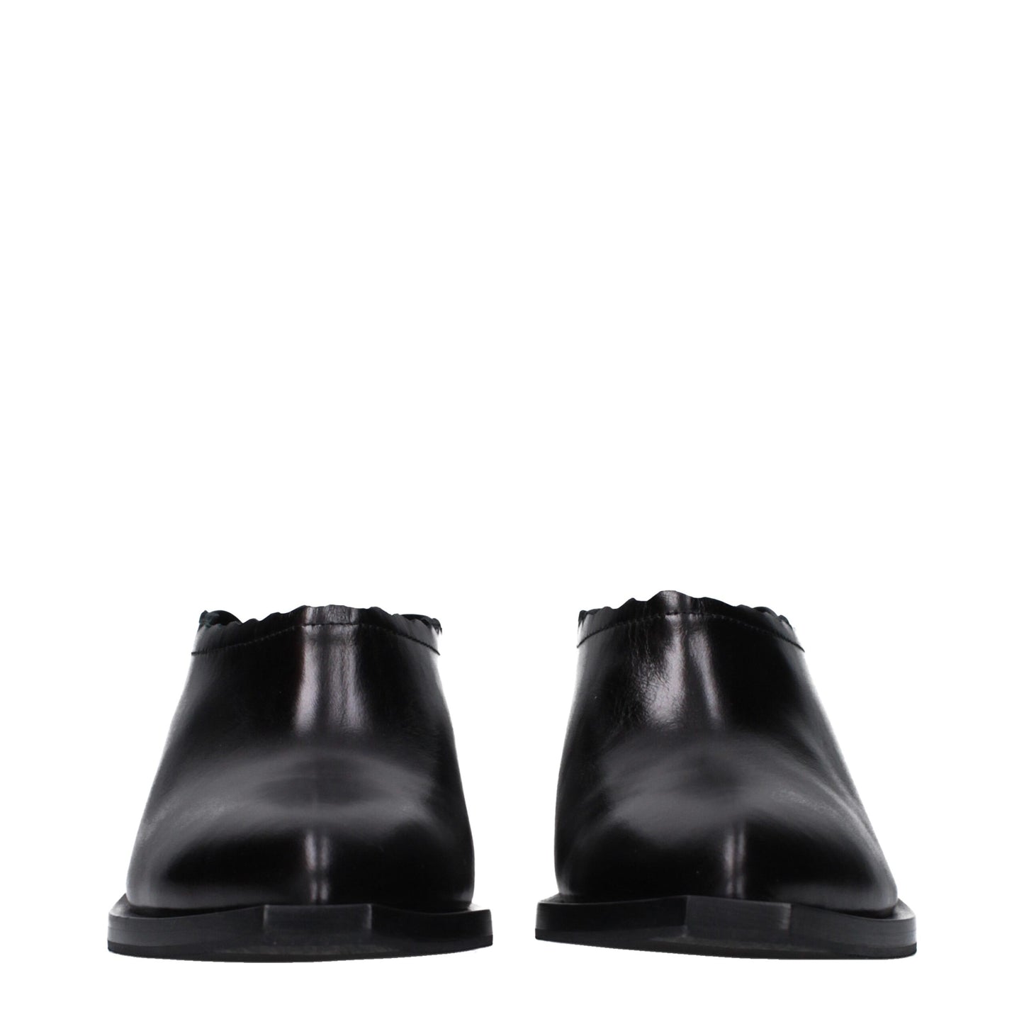 Moschino Black Leather Mules