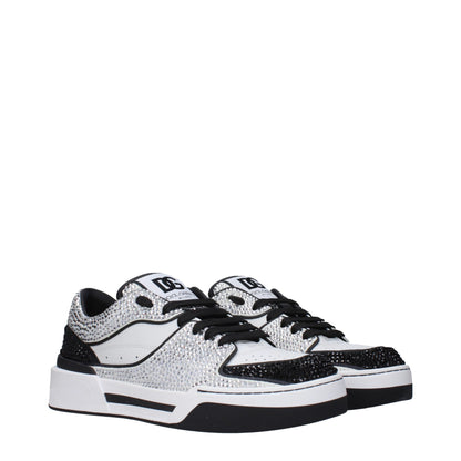 Dolce & Gabbana White Leather Low Tops