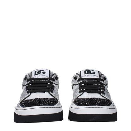 Dolce & Gabbana White Leather Low Tops