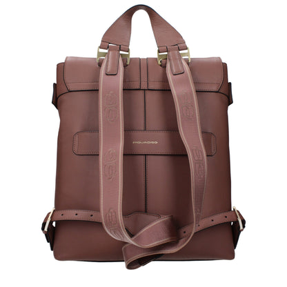 Piquadro Brown Leather Backpacks