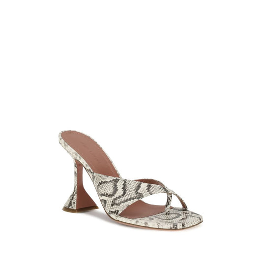 Amina Muaddi Python-patterned Shiona Sandals