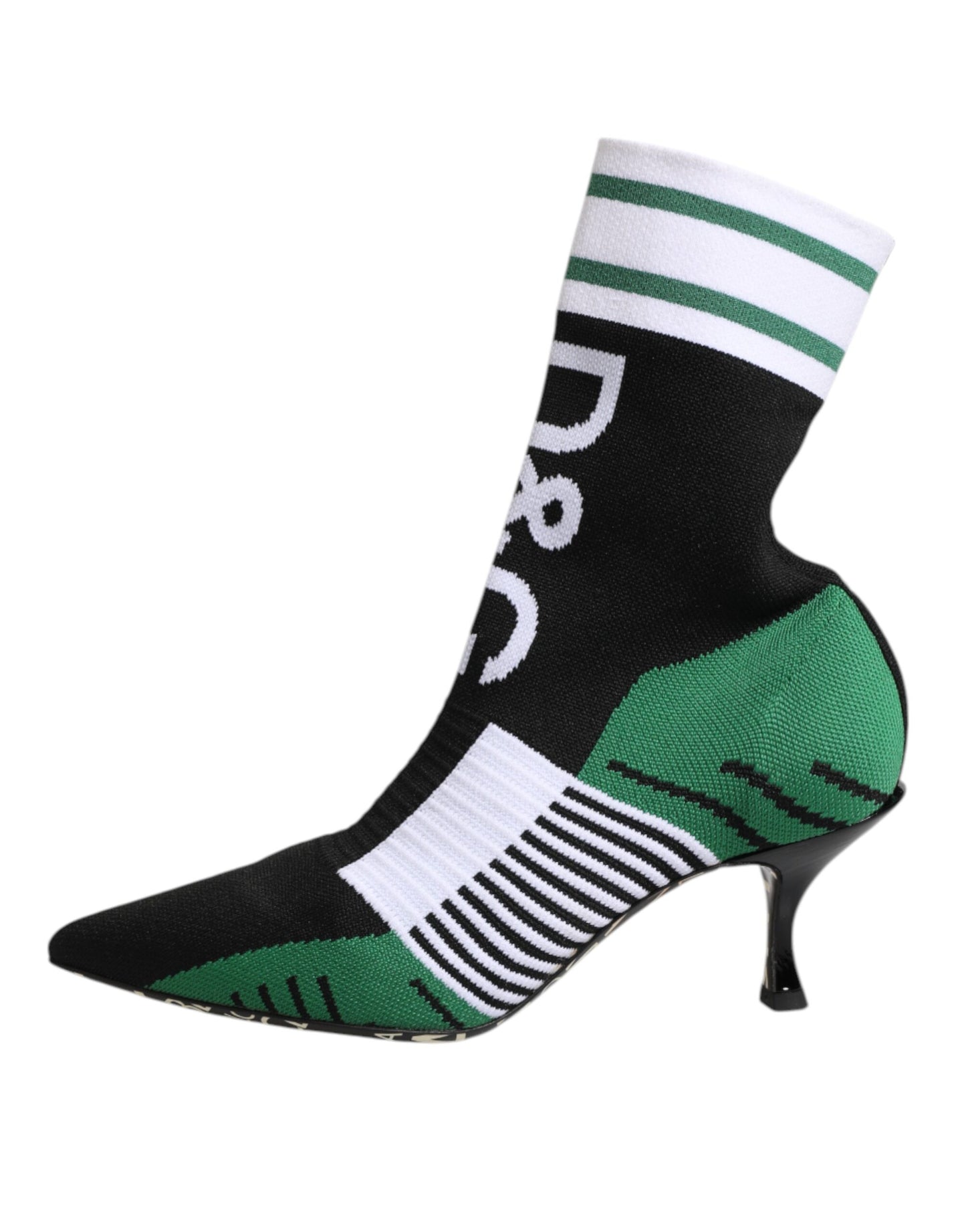 Dolce & Gabbana Green Stretch Sock Style Ankle Boots Shoes