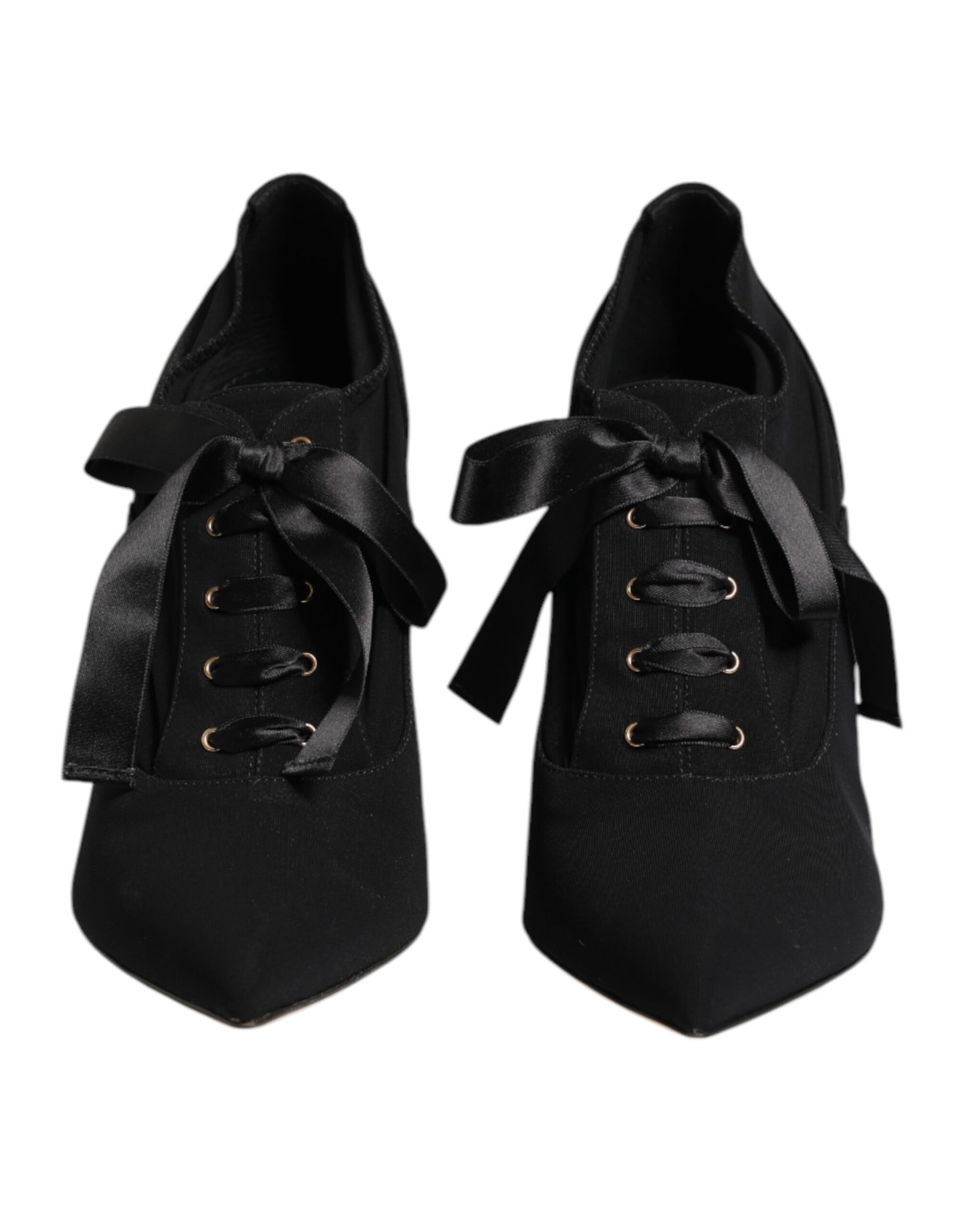 Dolce & Gabbana Black Lace Up Stiletto Heels Pumps Shoes