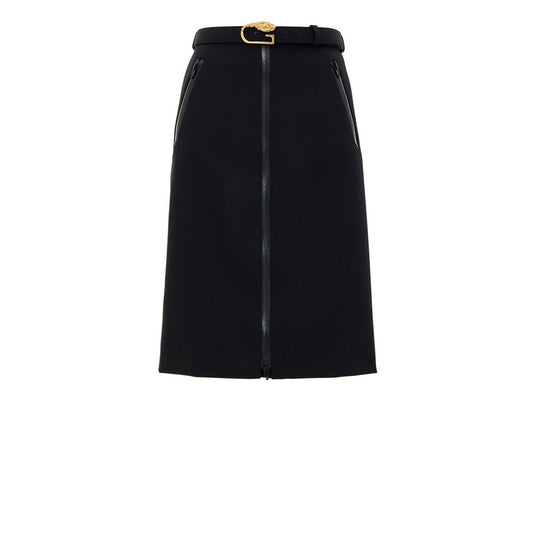 Gucci Black Wool Midi Skirt