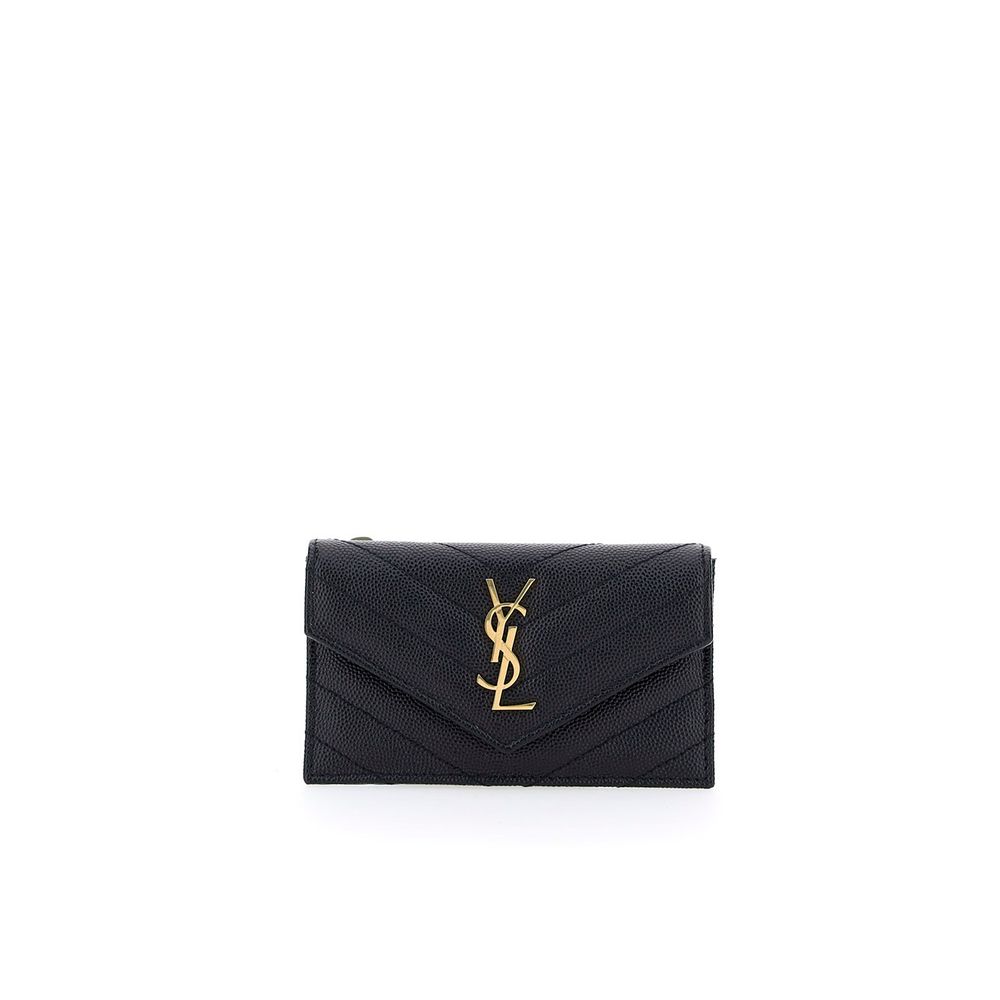 Saint Laurent Black Calf Leather Bos Taurus Wallet