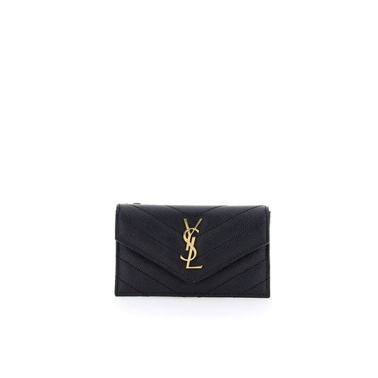 Saint Laurent Black Calf Leather Bos Taurus Wallet