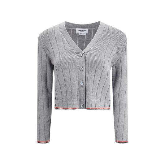Thom Browne Gray Fleece Wool Cardigan