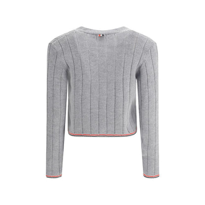 Thom Browne Gray Fleece Wool Cardigan