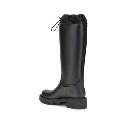 Moncler Black Pvc Rain Boots