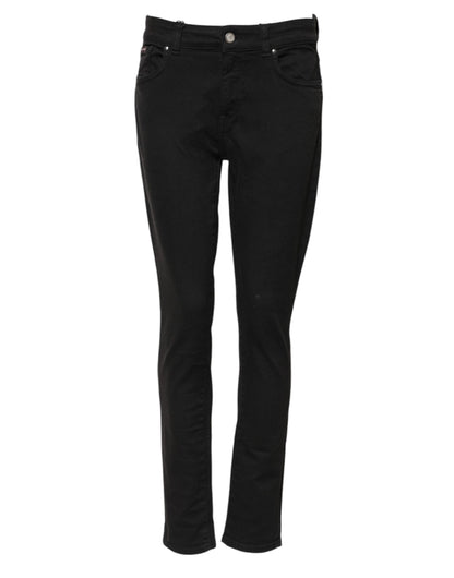Dolce & Gabbana Black Cotton Skinny Mid Waist Denim Jeans